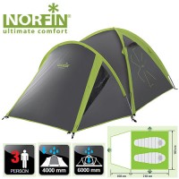 Палатка туристическая NORFIN Carp 2+1 Alu