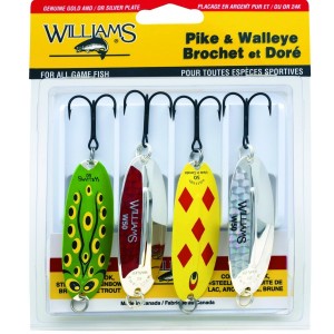 Набор блесен WILLIAMS Wabler Pike, Walleye & Perch Kit 4WPW